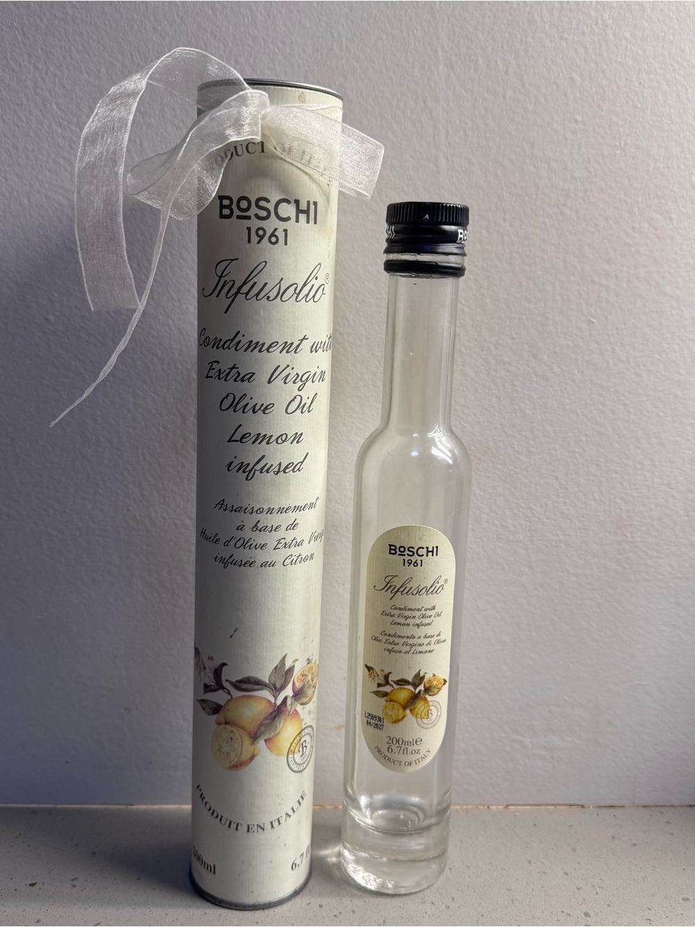 Empty High-end Boschi Olive Oil Bottle & Box